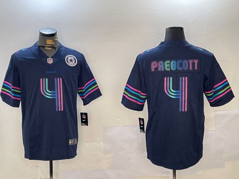 Men Dallas Cowboys #4 Prescott Blue City Edition 2024 Nike Limited NFL Jersey style 2->dallas cowboys->NFL Jersey